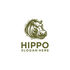 Hippo head logo vector illustration