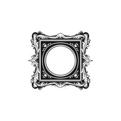 Blank emblem with ornament vintage style