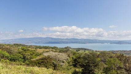 View from viewpoint Mirador Tilaran of Laguira de Arsenal in Costa Rica Central America