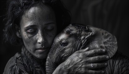 Lonely Heartache: Poignant Image of an Orphaned Elephant Calf Stranded Without Its Herd