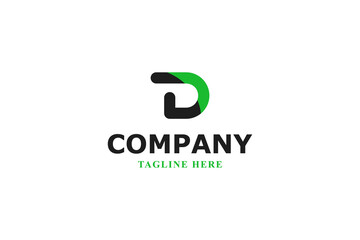 letter d black green minimal logo