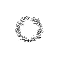 Blank emblem with ornament vintage style