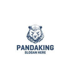 Panda king logo vector illustration