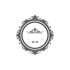 Blank emblem with ornament vintage style