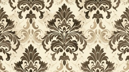 Fototapeta premium Retro vintage pattern with classic motifs on a beige background