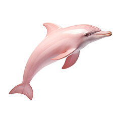 Pink dolphin on transparent background