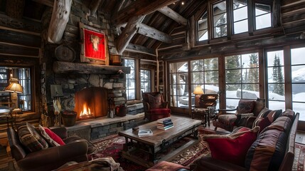 Cozy Rustic Log Cabin Retreat Overlooking Scenic Lake and Mountains