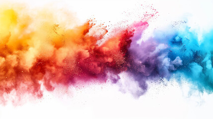 A colorful explosion of paint is shown in the image
