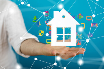 house. data Big data visualization background.Abstract technology