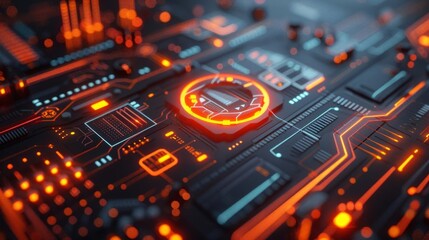 Obraz premium model of a data monitoring icon with bright, contrasting colors and intricate details