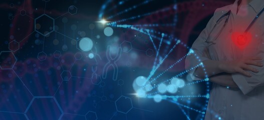 Concept of biochemistry with DNA molecule, Unraveling the secrets of life Discover the power of healing Revolutionizing the world of biochemistry With cutting-edge knowledge of the DNA molecule