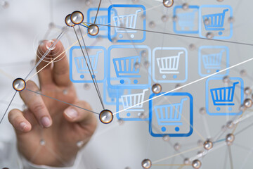 Shopping Cart Flat Design E-Commerce Icon