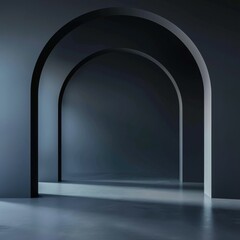Fototapeta premium Abstract perspective of repetitive archways