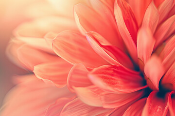 Close Up of Vibrant Orange Flower Petals in Soft Focus with Warm Lighting