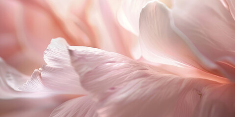 Close up of Soft Pink Flower Petals in Gentle Light