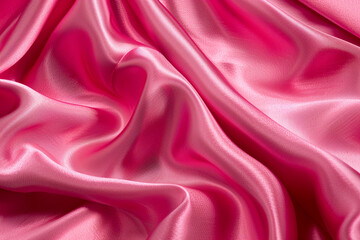 Obraz premium Elegant pink silk fabric texture abstract, silky waves. Smooth textile background, elegance luxurious design