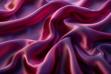 Obraz premium Elegant marsala color silk fabric texture abstract, silky waves. Smooth textile background, elegance luxurious design