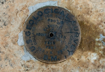US Geological Survey Marker Along The Cape Royal Trail On The North Rim