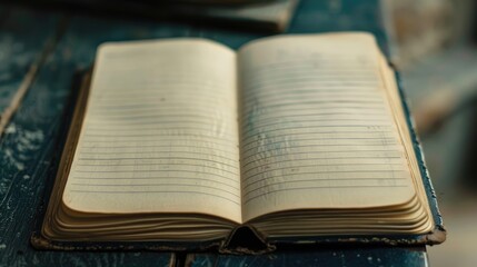 Obraz premium Close up of a blank notebook page