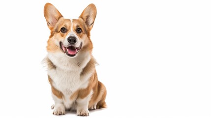 AI generated illustration of a happy Welsh Corgi dog sitting with a big smile