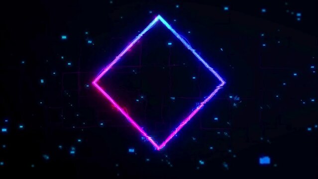 abstract background with purple glowing neon and pixel stars