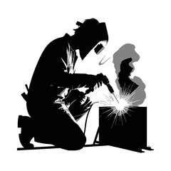 men welding silhouette 