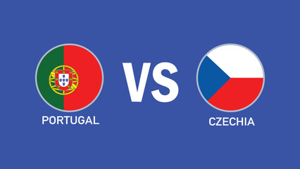 Portugal And Czechia Match Emblem Design European Nations 2024 Teams Countries European Germany Football Symbol Logo Vector Illustration