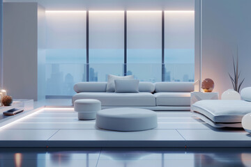 Futuristic Modern Minimalist Living Room