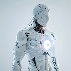The Future is Now - 3D Character with Integrated IGBT Symbol Representing Human-Technology Fusion on White Background