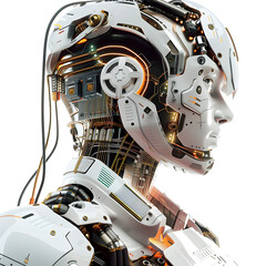 Futuristic 3D Character with Intricate IGBT Components Symbolizing Human-Technology Synergy