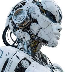 Cyborg Concept: Futuristic 3D Character with Embedded IGBT Components Symbolizing Human-Technology Synergy