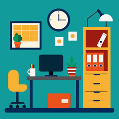 office room vector illustratin