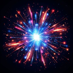 Naklejka premium Summer's festive abstract design is filled with vibrant bursts resembling a fireworks display