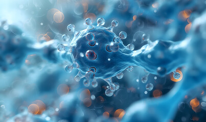 Futuristic Illustration of Biotechnology and Nanotechnology Concepts
