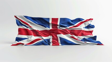 A flag with the British Union Jack is shown in a white background
