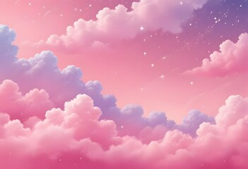 Holographic fantasy rainbow unicorn background with clouds. Pastel color sky. Magical landscape, abstract fabulous pattern. Cute candy wallpaper
