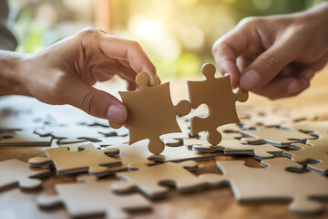 Teamwork and Strategy Shown Through the Assembling of a Jigsaw Puzzle