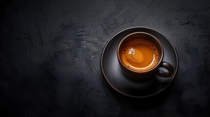 Expertly Crafted Espresso Doppio in a Minimalist Ceramic Cup on a Dark Background