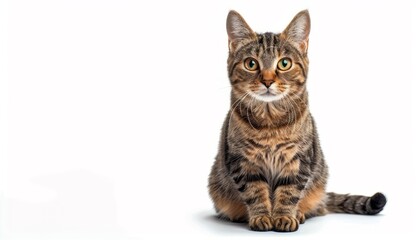 Fototapeta premium Curious Cat Sitting and Staring
