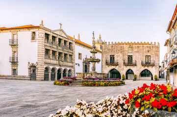 Portugal, Viana do Castelo medieval old town cityscape - Minho region.