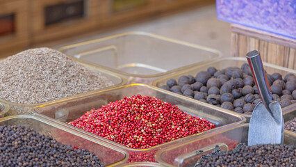 Dry Red Peppercorns at Spice Market in Bulk