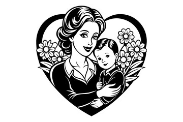 Obraz premium Two angels with a heart celebrating love and family