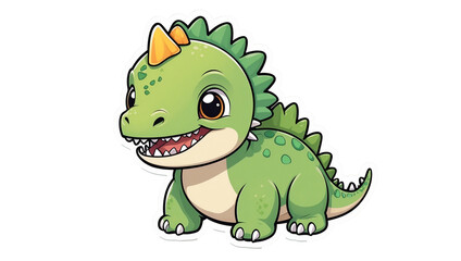 Fototapeta premium png sticker no background depicting a baby dino 