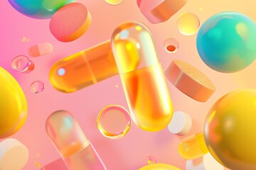 Capture the essence of Vitamin B complex in a dynamic digital illustration