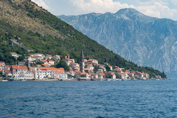 Charming Perast Town on Kotor Bay With Majestic Mountain Backdrop, Montenegro