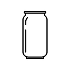 Aluminum soda or beer can line art vector icon