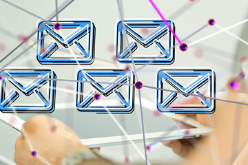mail communication support contact concept service - 3d