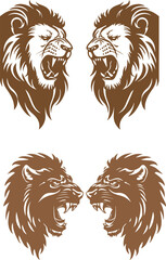 lion head icon set