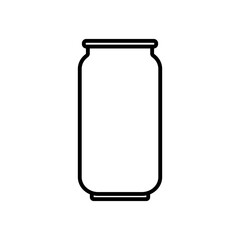 Aluminum soda or beer can line art vector icon