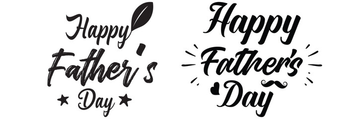 Happy Fathers Day typography banner. Father's day sale promotion calligraphy poster. Vector illustration
